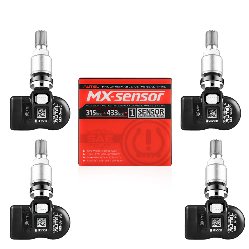 Autel 433MHZ & 315MHZ 2in1 Rubber /Metal Stem Universial & Programmable TPMS Sensor