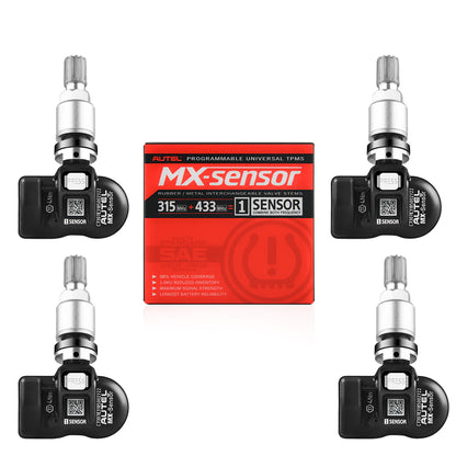 Autel 433MHZ & 315MHZ 2in1 Rubber /Metal Stem Universial & Programmable TPMS Sensor